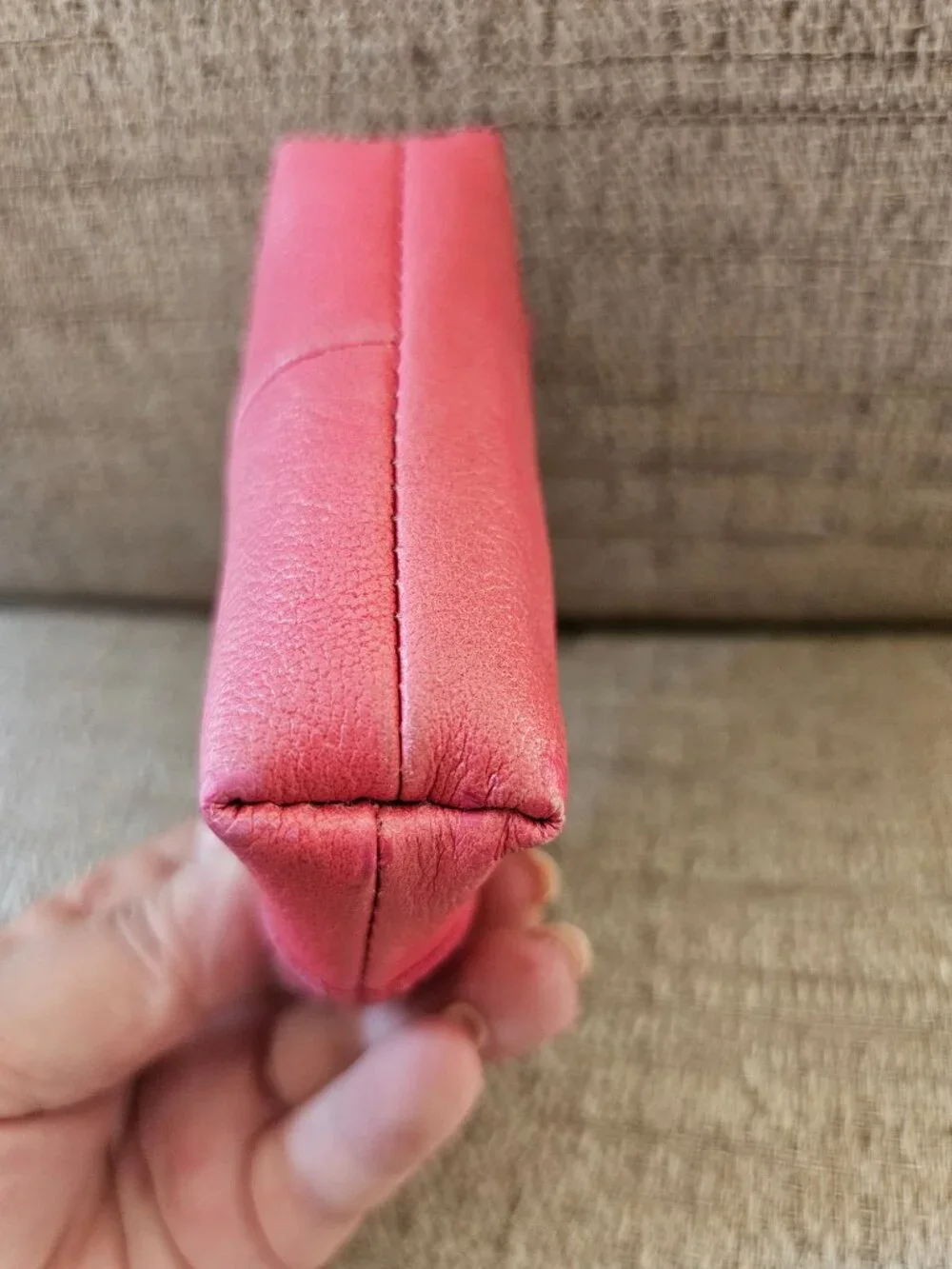 Brighton Pink Pebbled Leather Zip Coin Purse | Signature Stitched Heart EUC!
